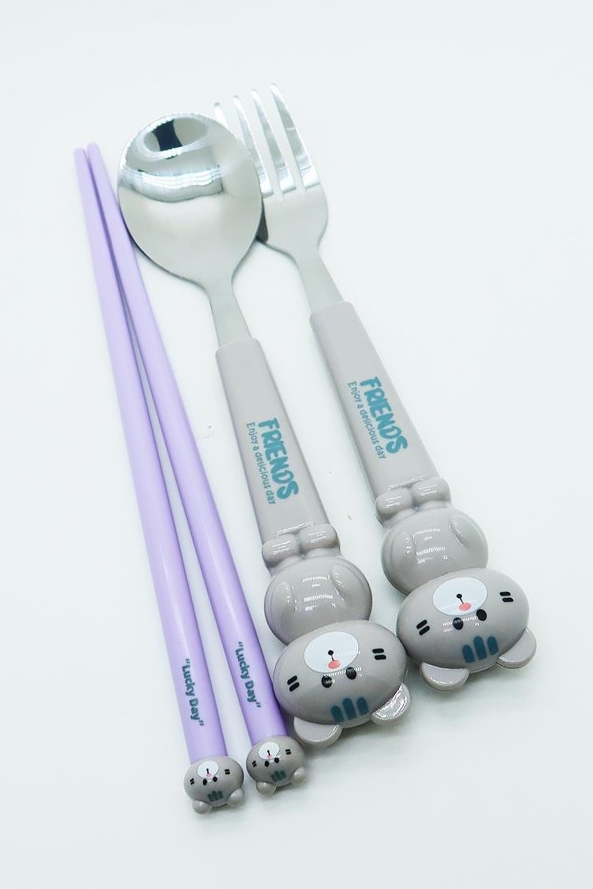 Figürlü Çatal Kaşık Chopstick Seti