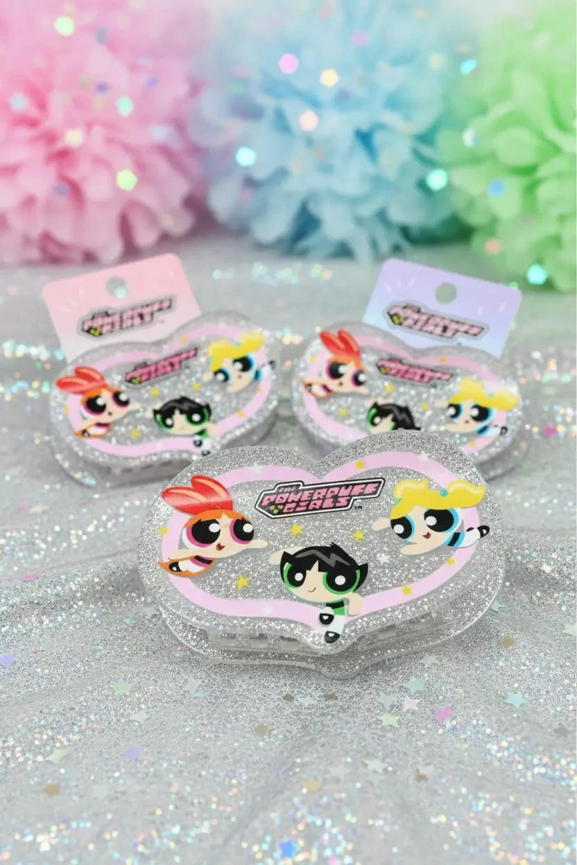 Powerpuff Girls Lisanslı Kıskaç Toka Işıltılı Güçlü Tutuş 10 Cm