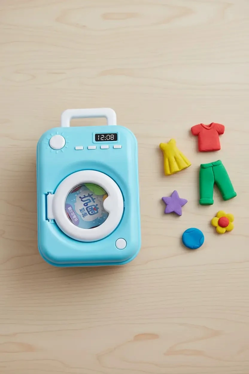 Miniso Lisanslı Çamaşır Makinesi Figürlü Oyun Hamuru Seti – Yaratıcı Modelleme Oyuncak