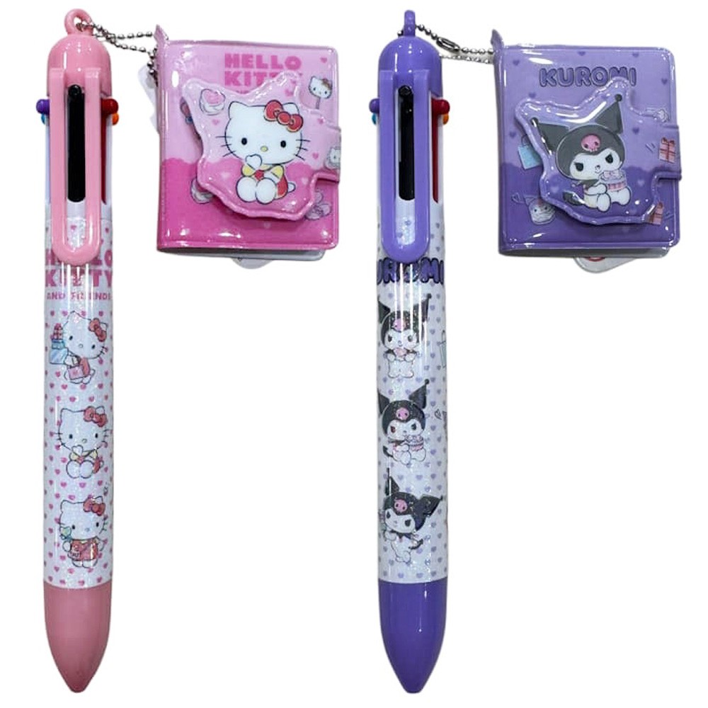 Kuromi - Hello Kitty 6 Renkli Tükenmez Kalem 