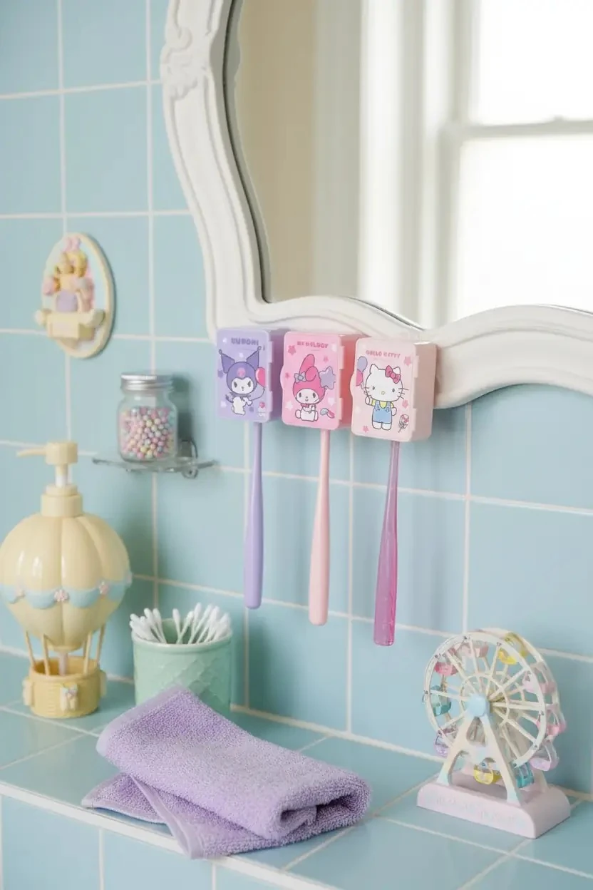 Sanrio Lisanslı Hello Kitty ve Arkadaşları Lunapark Diş Fırçası Tutucu