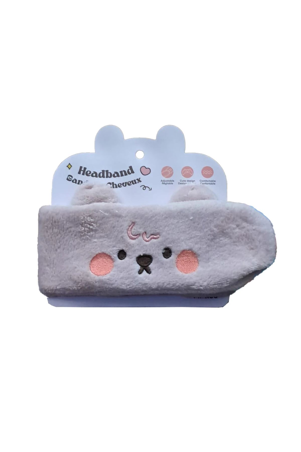 Miniso Lisanslı Hayvan Desenli Saç Bandı Pembe – Ayarlanabilir Tokalı 20 Cm