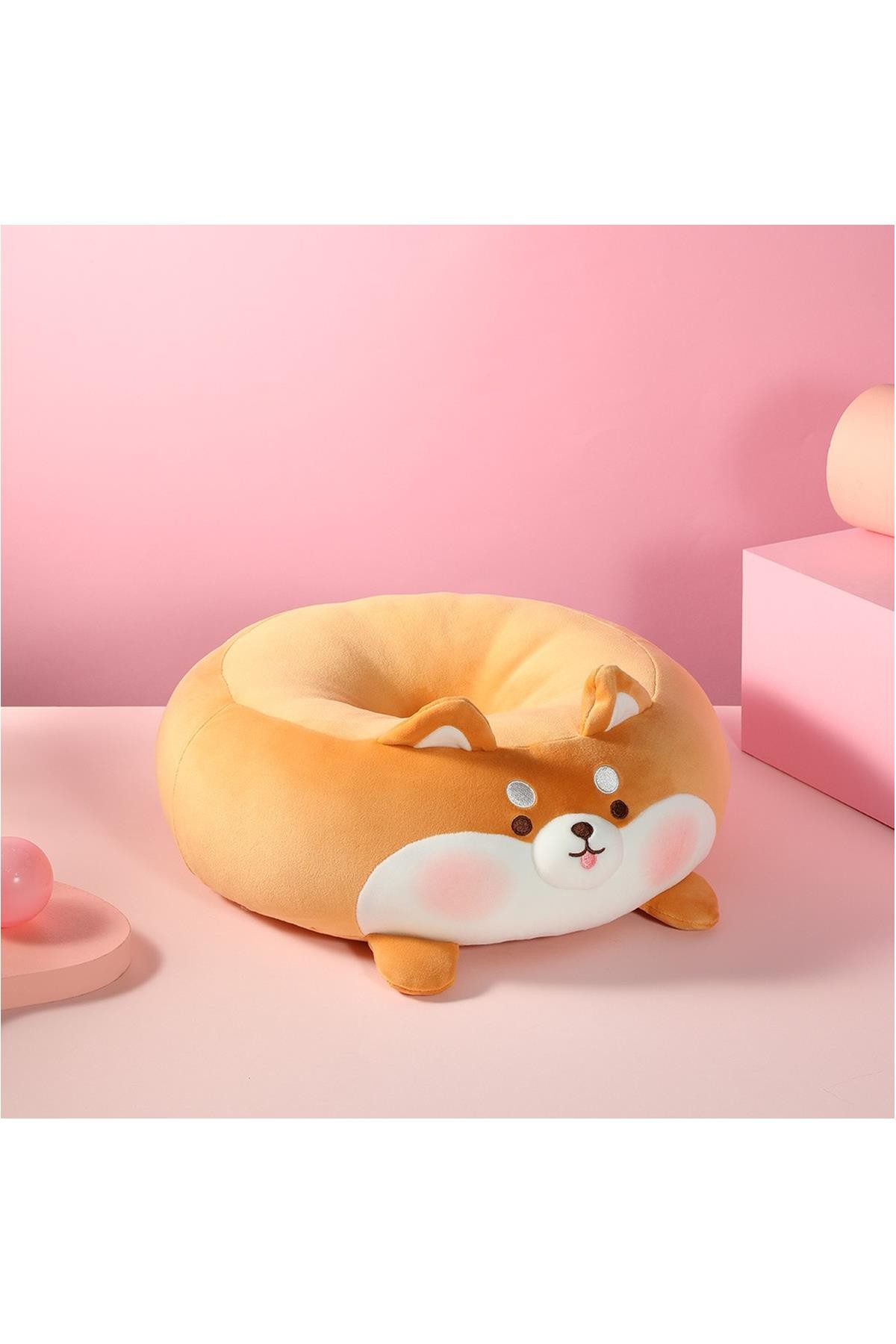Sevimli Karakterler Serisi Simit Peluş Yastık - Shiba 38 Cm