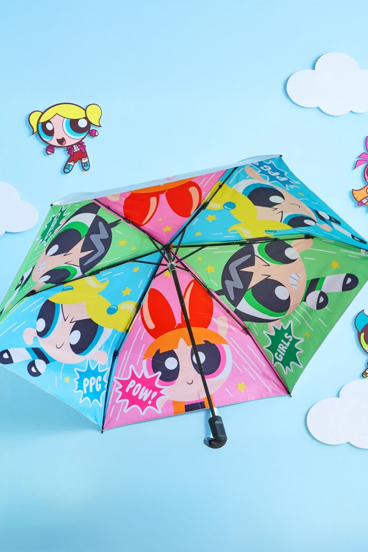 Powerpuff Girls Lisanslı Gümüş Kaplamalı Güneş Şemsiyesi