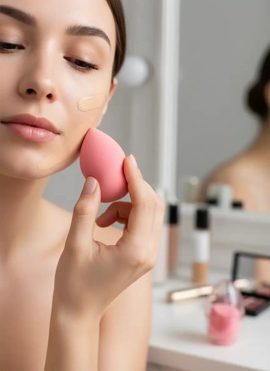 Miniso Lisanslı Yumurta Kapsüllü Makyaj Süngeri Pembe – Pürüzsüz Uygulama Beauty Blender