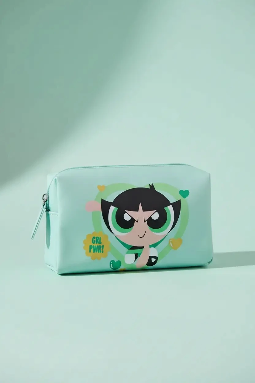 Powerpuff Girls Lisanslı Buttercup Kare Kozmetik Çantası Dayanıklı 20 Cm