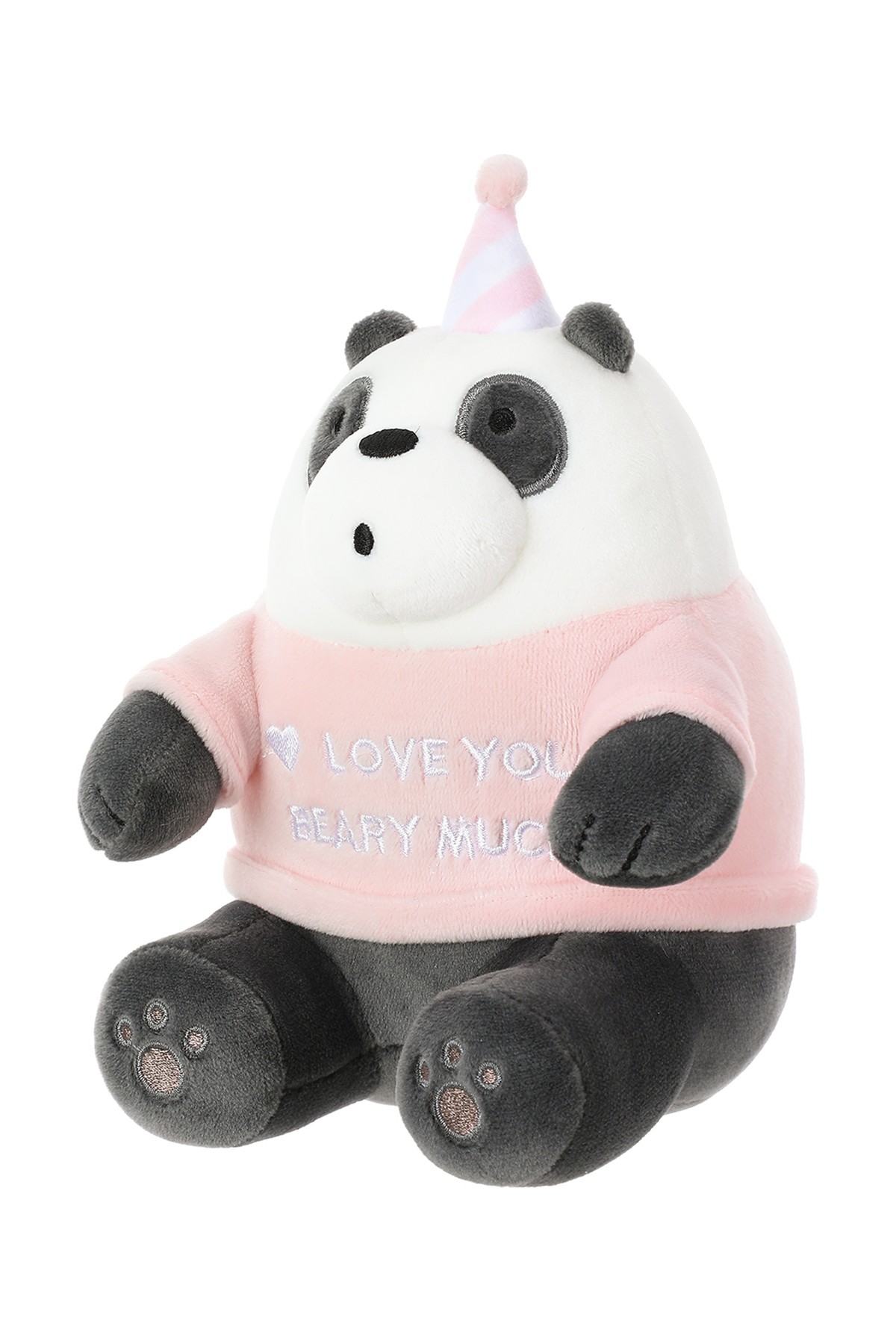 We Bare Bears Lisanslı Doğum Günü Şapkalı Yumuşak Bebek - Panda