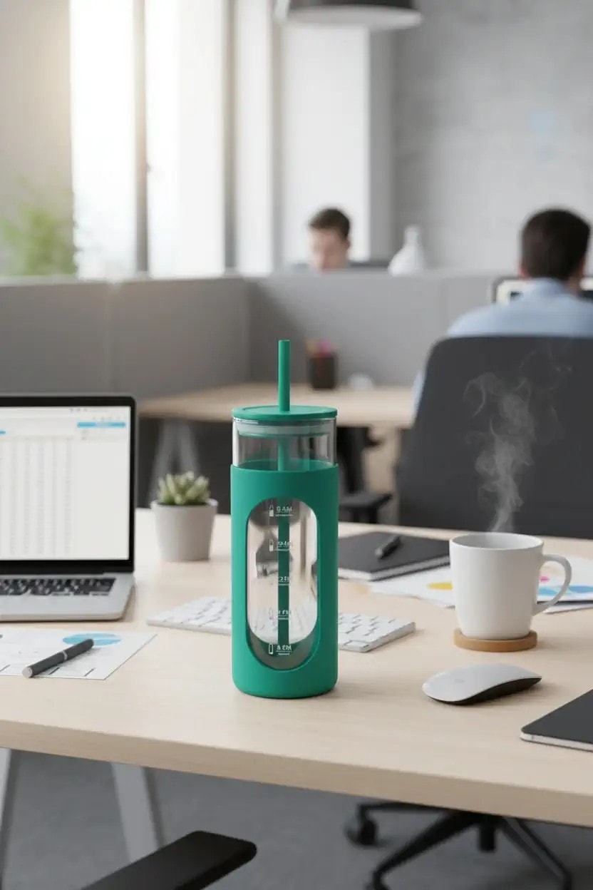 Silikon Kılıflı Pipetli Borosilikat Cam Şişe (475ML) - Yeşil