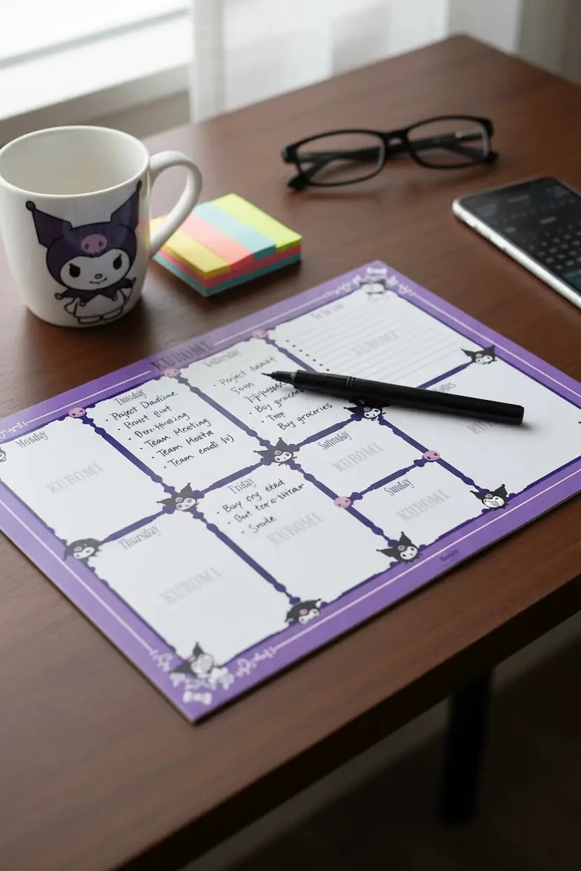 Sanrio Lisanslı A4 Planlayıcı – Haftalık & Günlük Masa Üstü Plan Defteri