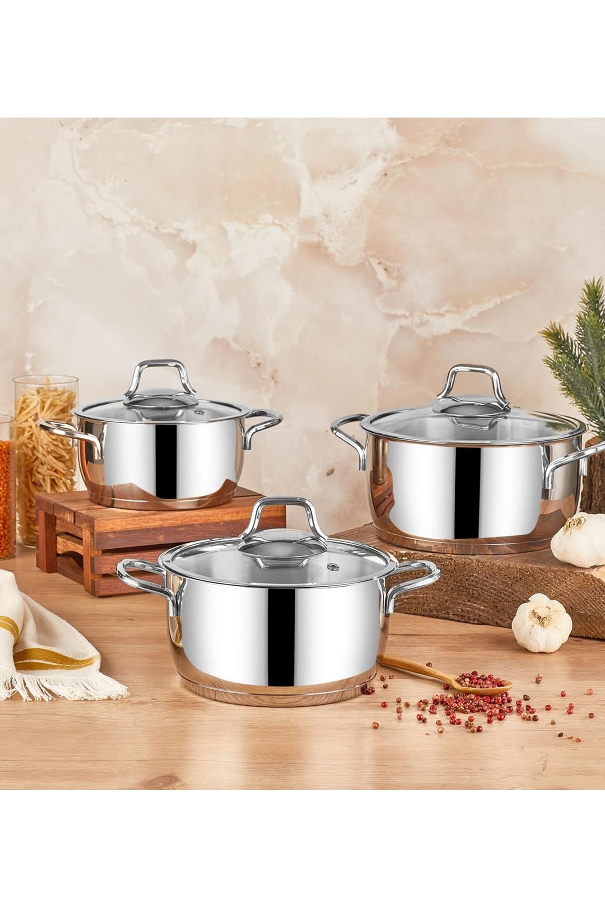 Steelcook Çelik Tencere Set 6'Lı Rc600 T