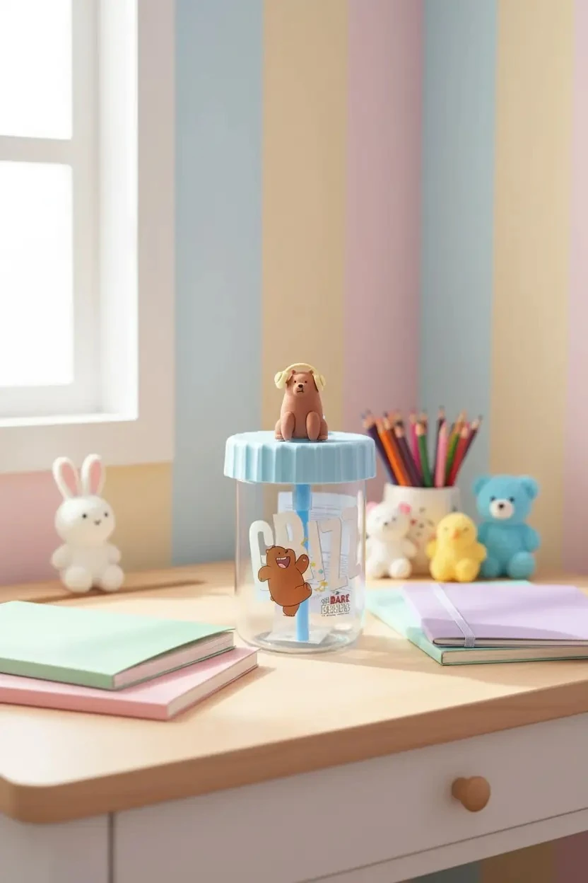 We Bare Bears Lisanslı Askılı Plastik Şişe (520mL) (Boz Ayı)