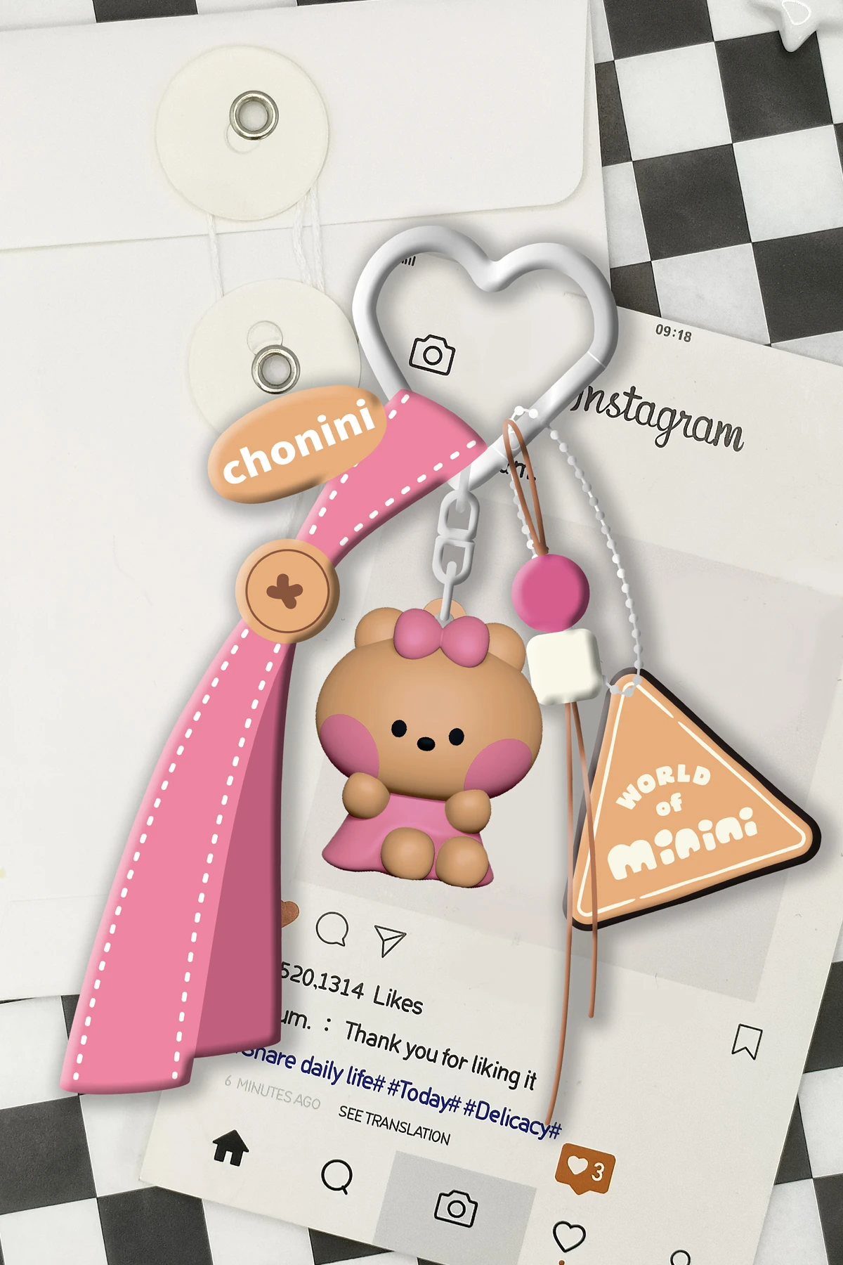 Minini Koleksiyon Dopamin Oturma Duruşu 3D Anahtarlık