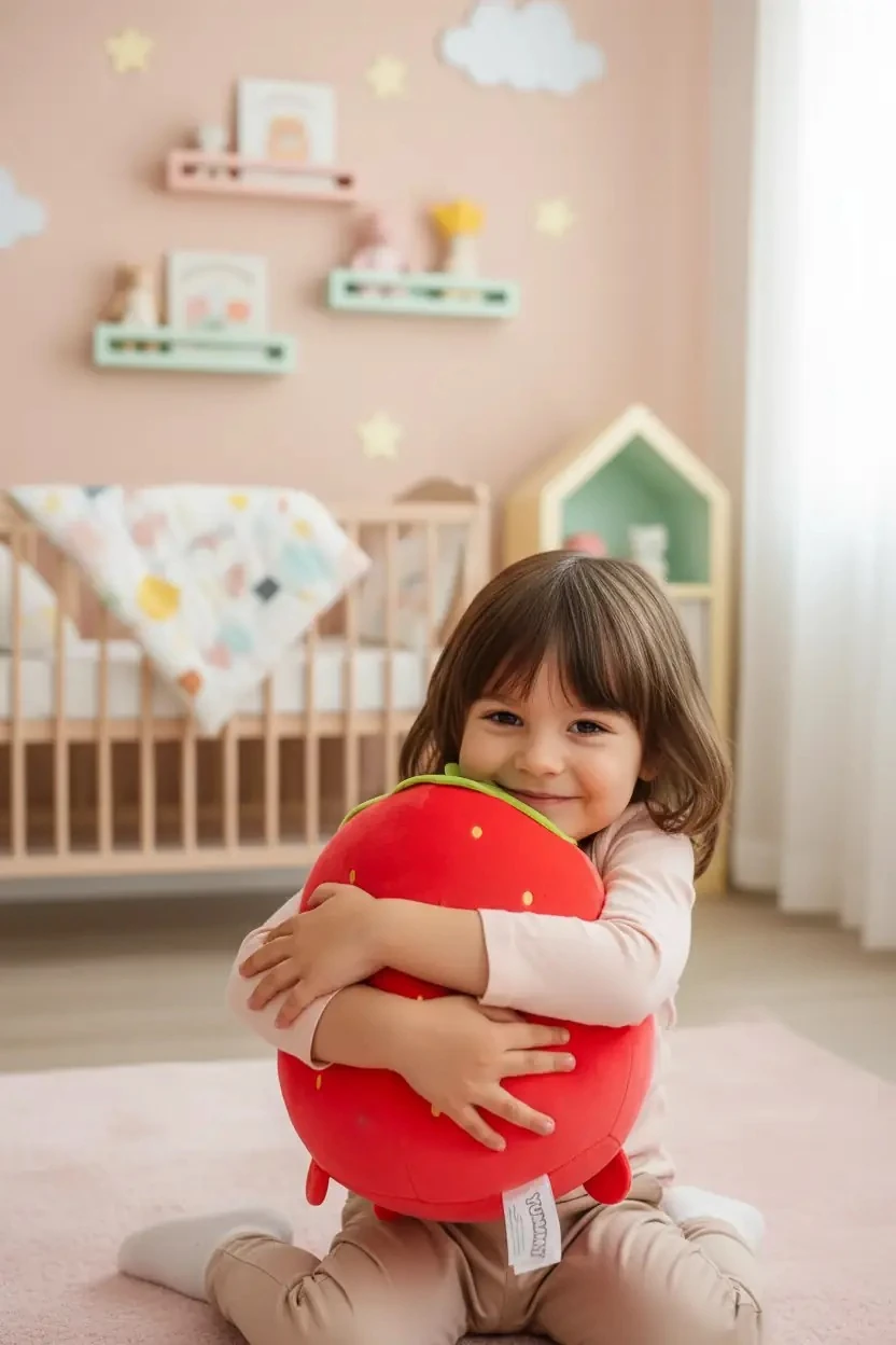 Miniso Lisanslı Çilek Peluş Oyuncak 30 Cm – Yumuşacık Sevimli Dekoratif Tasarım