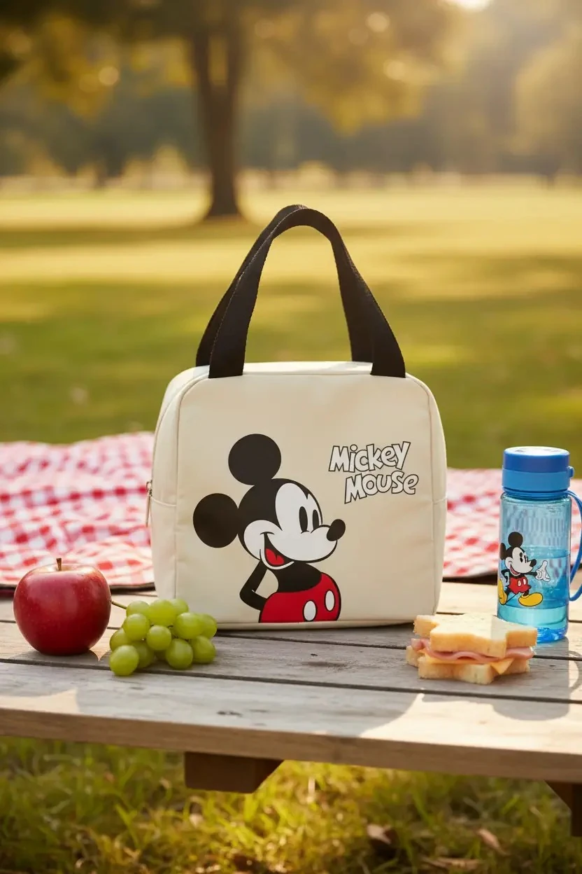 Mickey Mouse Lisanslı Kare Yiyecek Çantası - Sarı