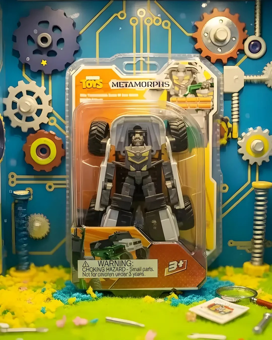 Metal Robota Dönüşen Off-Road Aracı (Beyaz/ Yeşil)