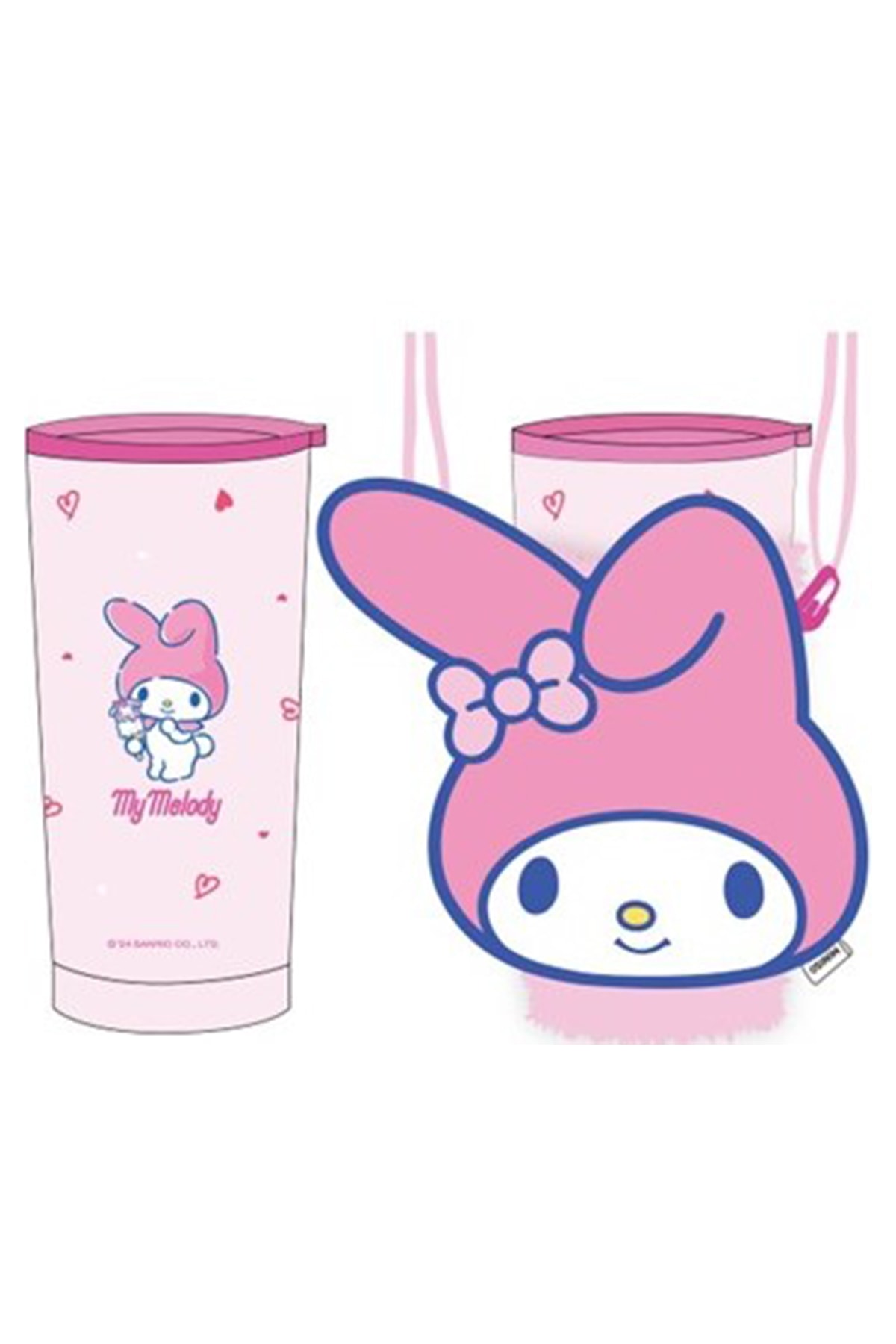 Sanrio Lisanslı  My Melody Paslanmaz Çelik Bardak (Dekoratif Kılıflı) 550 mL