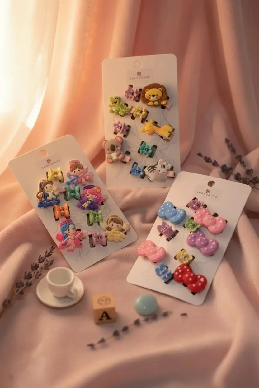 Hayvan Figürlü Çocuk Toka Seti – Mandal Ve Kıstırmalı Tasarım