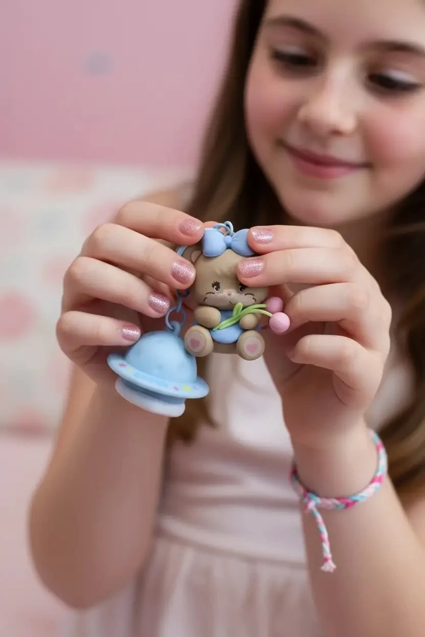 Mikko Lisanslı Sümbül Figürlü Işıklı Anahtarlık - Latte