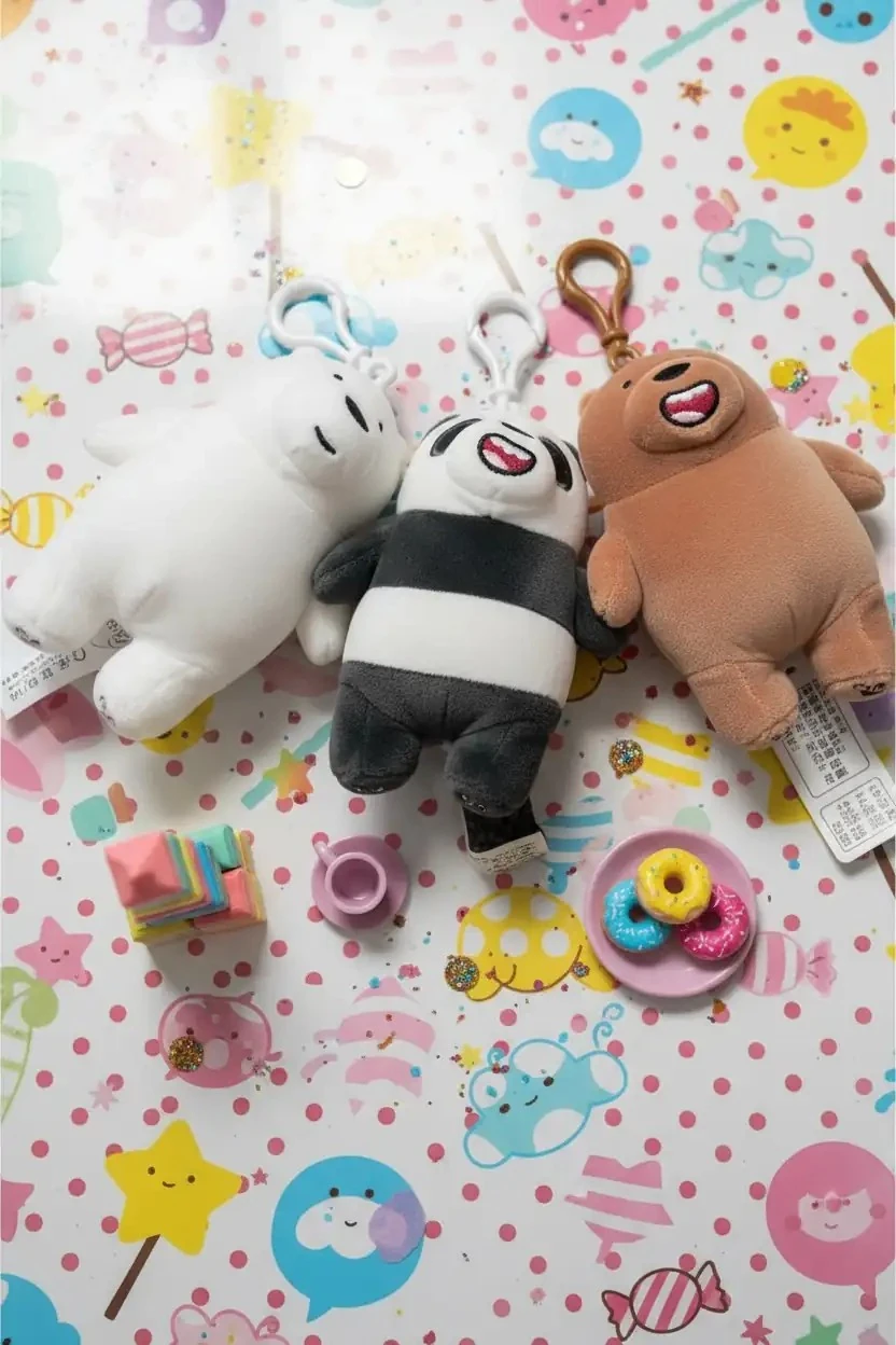 We Bare Bears Lisanslı Sevimli Ayılar Peluş Anahtarlık