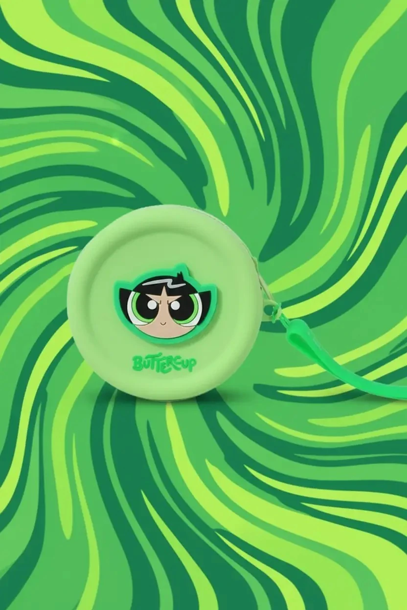 Powerpuff Girls Lisanslı Buttercup Bozuk Para Çantası – Esnek Silikon 10 Cm