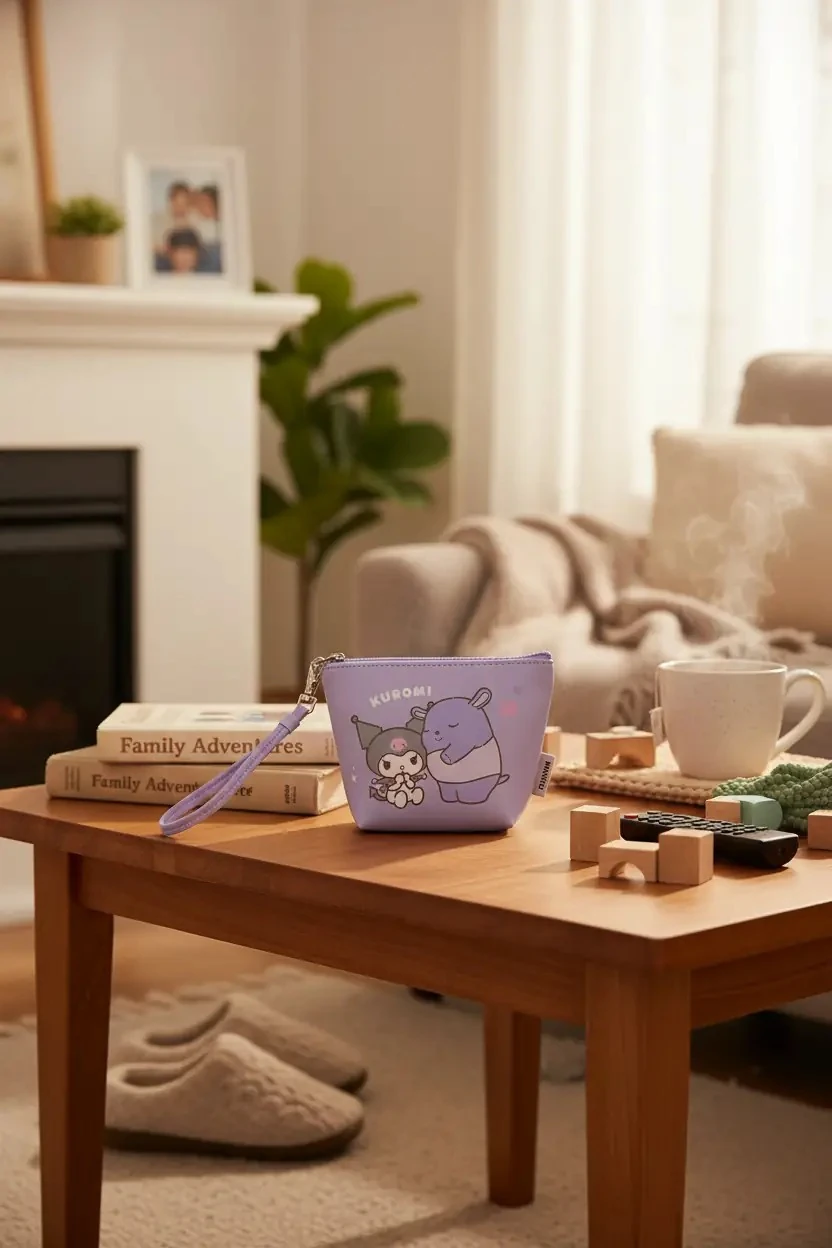 Sanrio Lisanslı Kuromi Mini Bozuk Para Çantası Fermuarlı 13 Cm