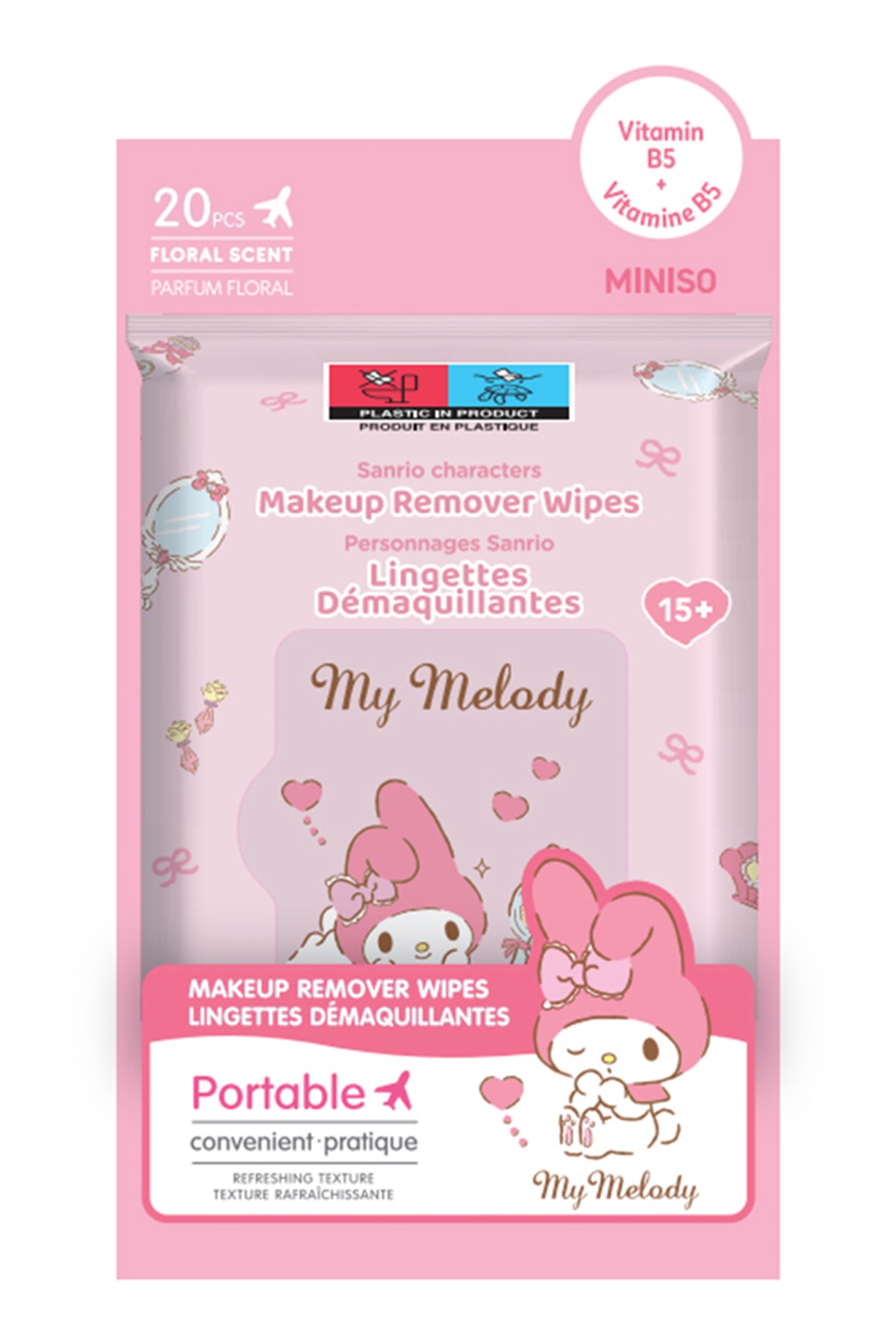 Sanrio Lisanslı Makyaj Temizleme Mendili - My Melody