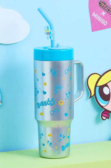 Powerpuff Girls Lisanslı Pipetli Plastik Şişe 1250 Ml - Bubbles (Outlet)