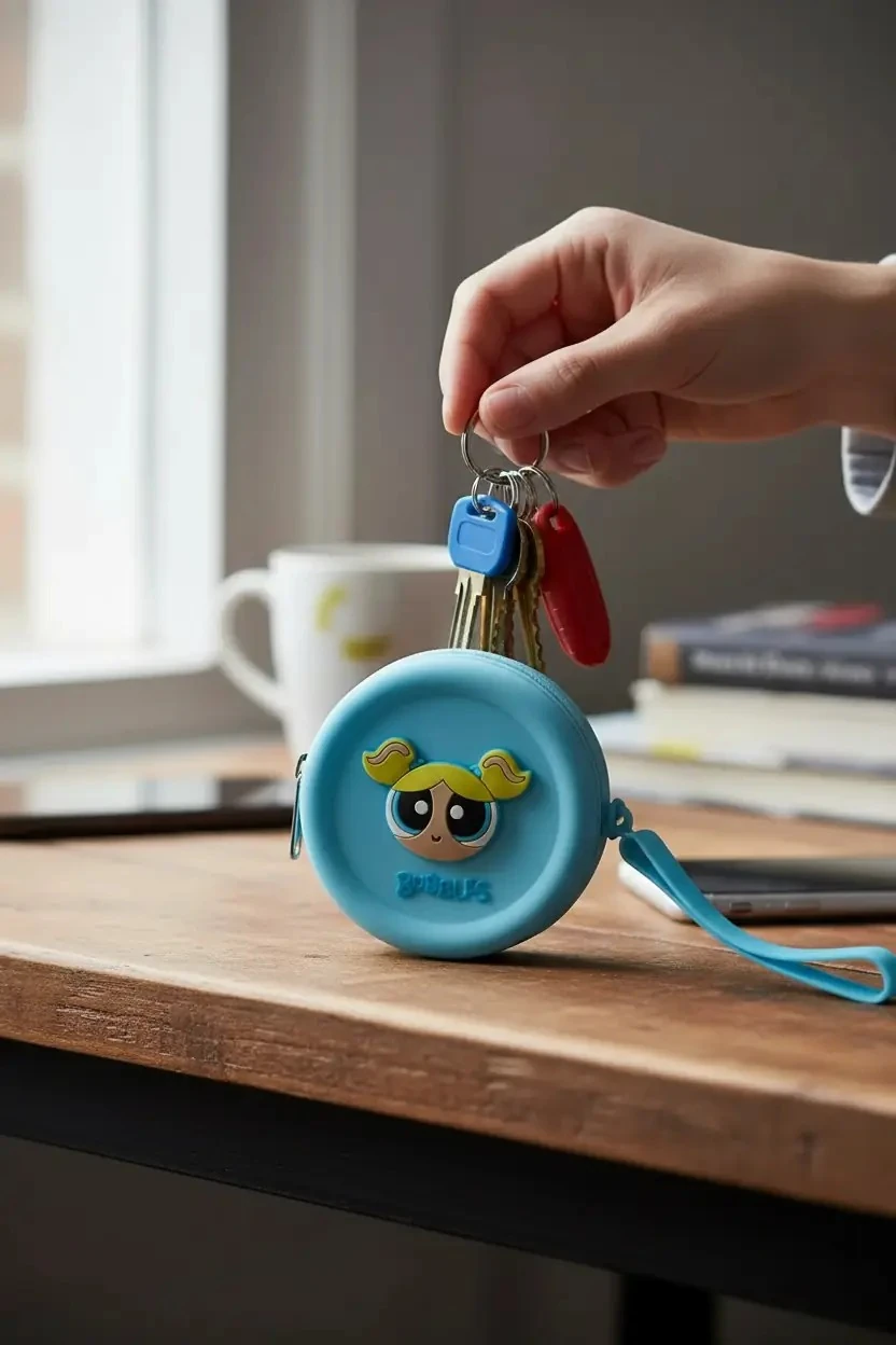 Powerpuff Girls Lisanslı Bubbles Bozuk Para Çantası – Neşeli Tasarım 10 Cm