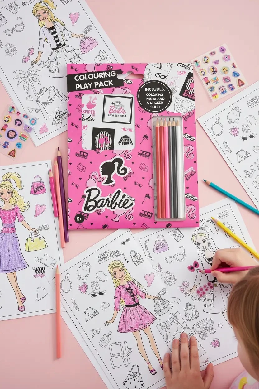 Barbie Lisanslı Kızlar Dünyası Koleksiyonu Boyama Seti – Yaratıcı & Eğitici Aktivite