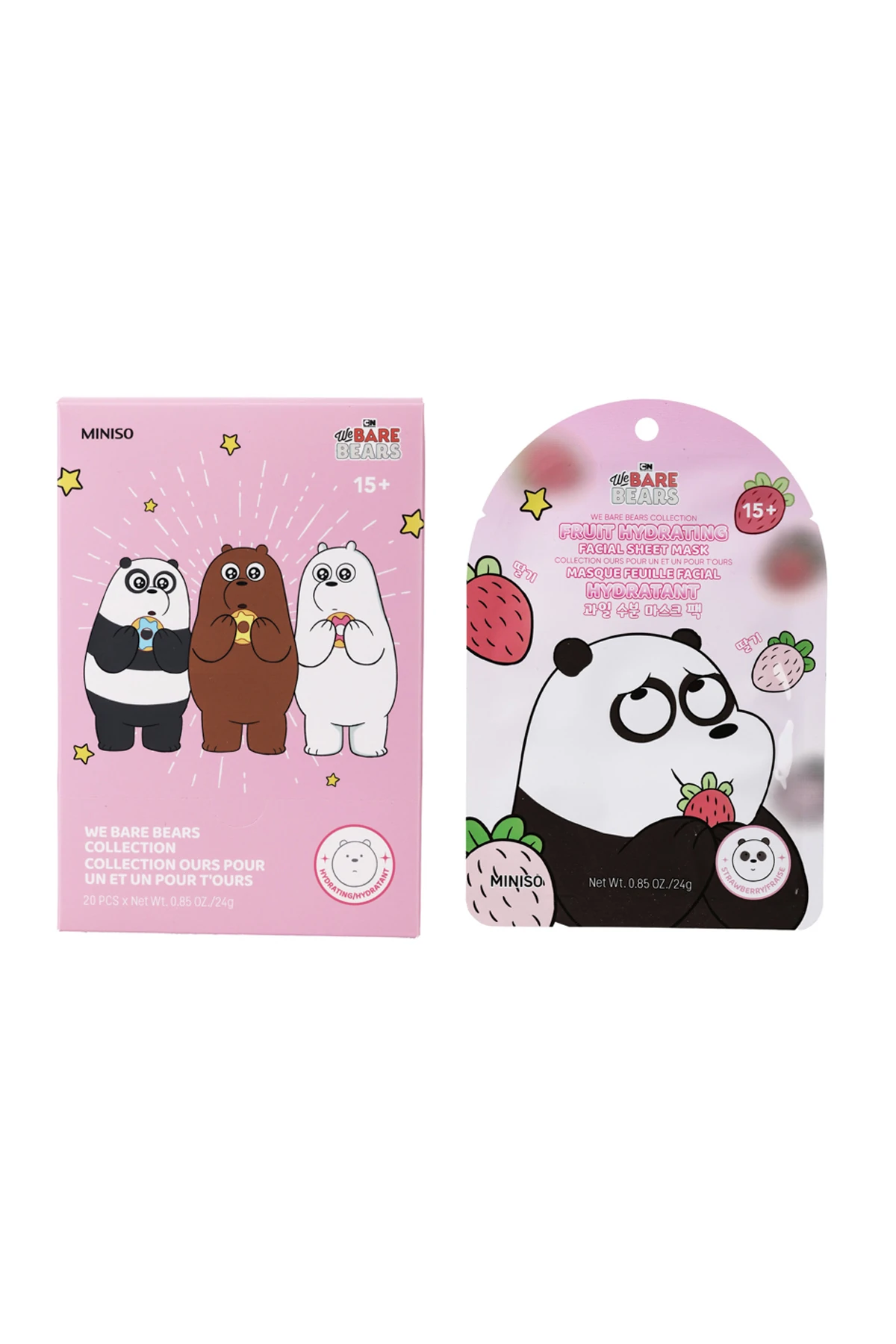We Bare Bears Lisanslı Meyveli Nemlendirici Kağıt Maske (Çil