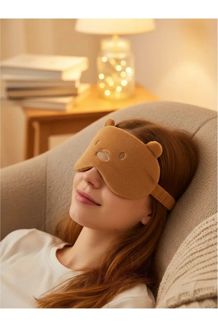 We Bare Bears Lisanslı Peluş Uyku Gözlüğü - Boz Ayı