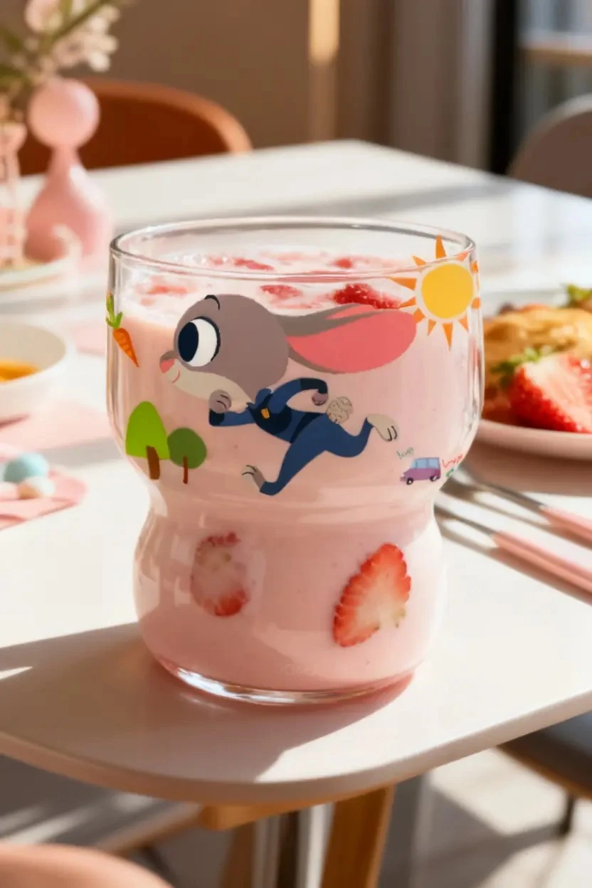 Disney Zootropolis Lisanslı Judy Hopps Borosilikat Cam Bardak – Estetik Şeffaf Su Bardağı 300 mL