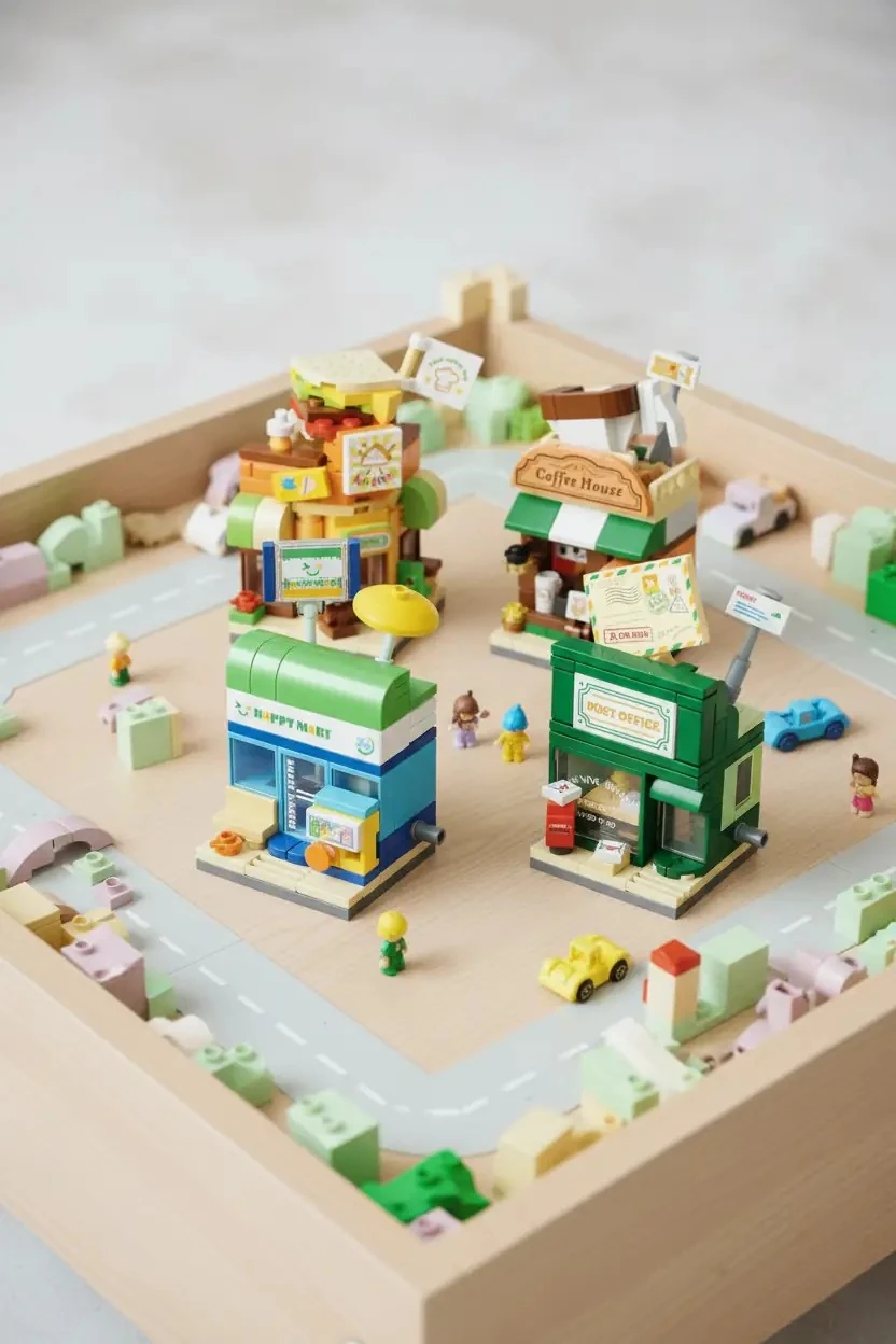 Miniso Lisanslı Mini Şehir Oyun Bloğu Model A – Kompakt 8,6 Cm