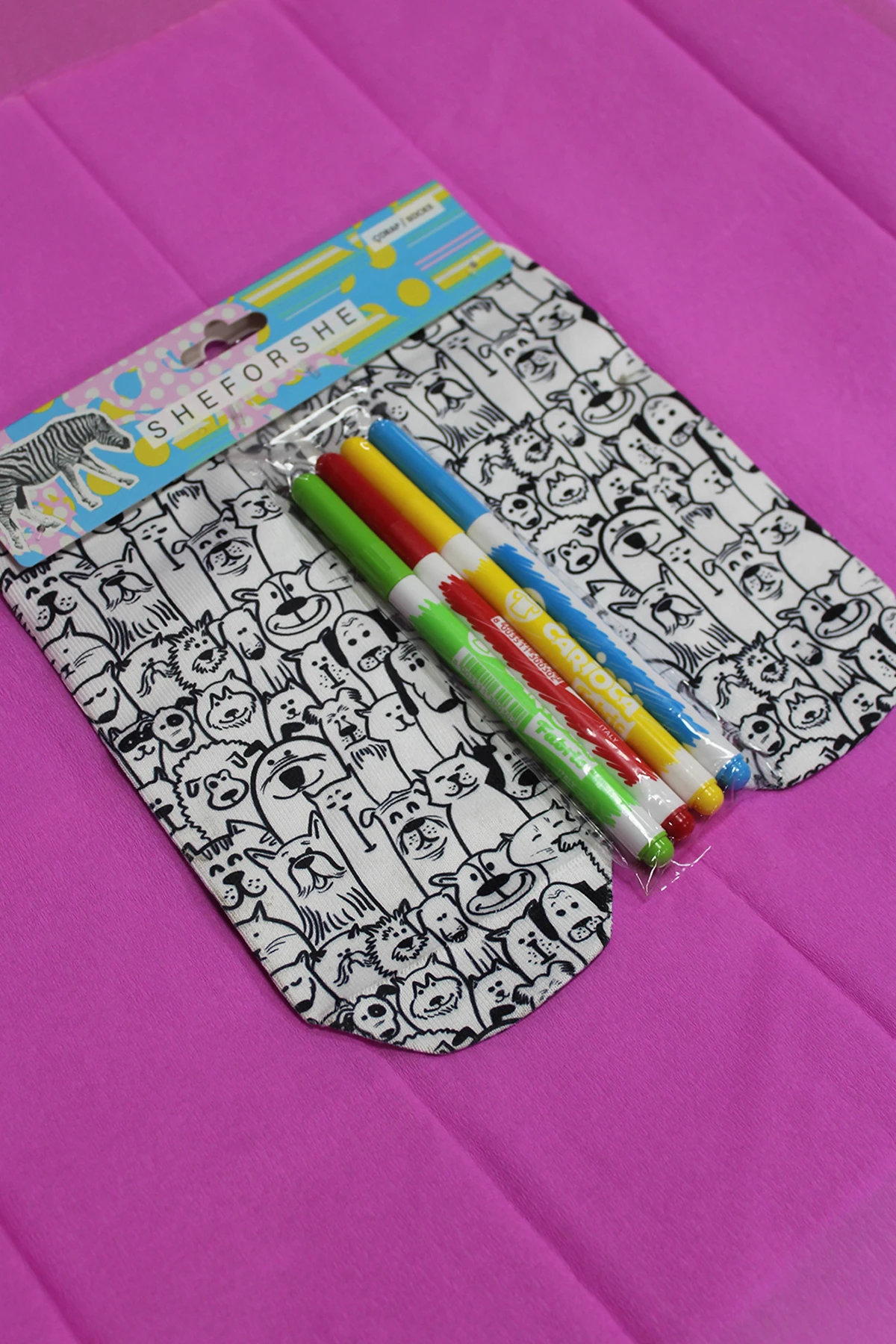 Sheforshe Boyanabilir Hayvan Desenli Patik Çorap Seti – Kendi Tarzınızı Yaratın!