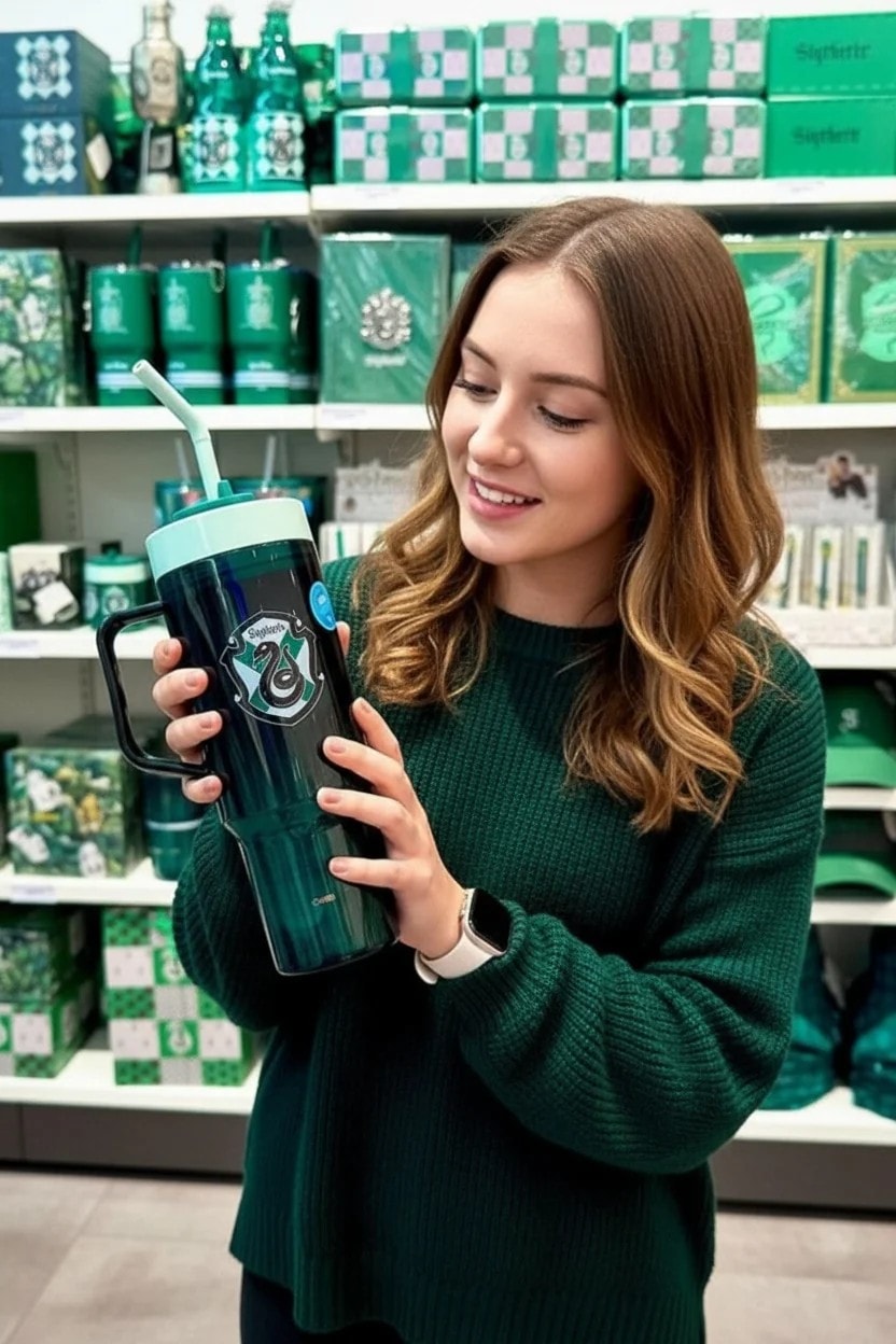 Harry Potter Lisanslı Kulplu Plastik Şişe (1250ml) - Slytherin