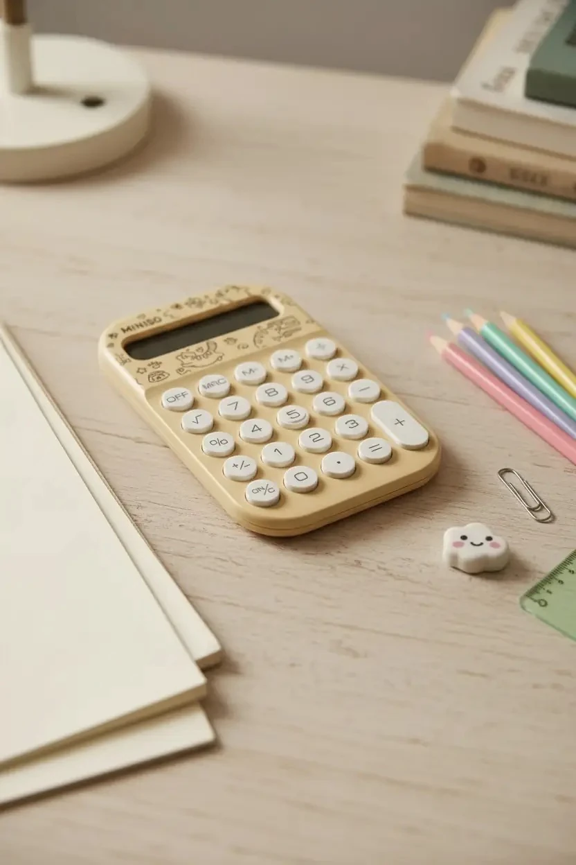Miniso Lisanslı Meow Meow Serisi 8 Haneli Hesap Makinesi Sarı – Sevimli Cep Hesap Makinesi