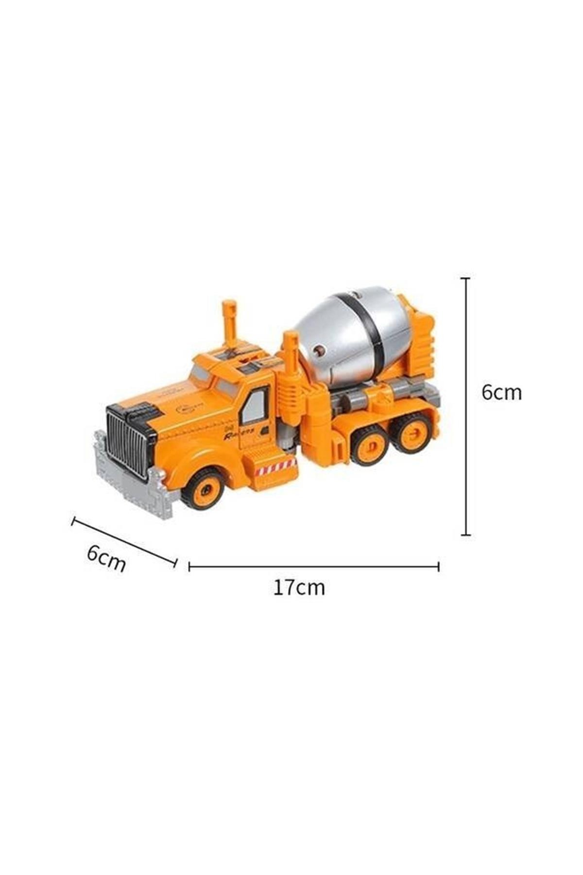 Robota Dönüşen Metal Oyuncak Araba - Çimento Kamyonu