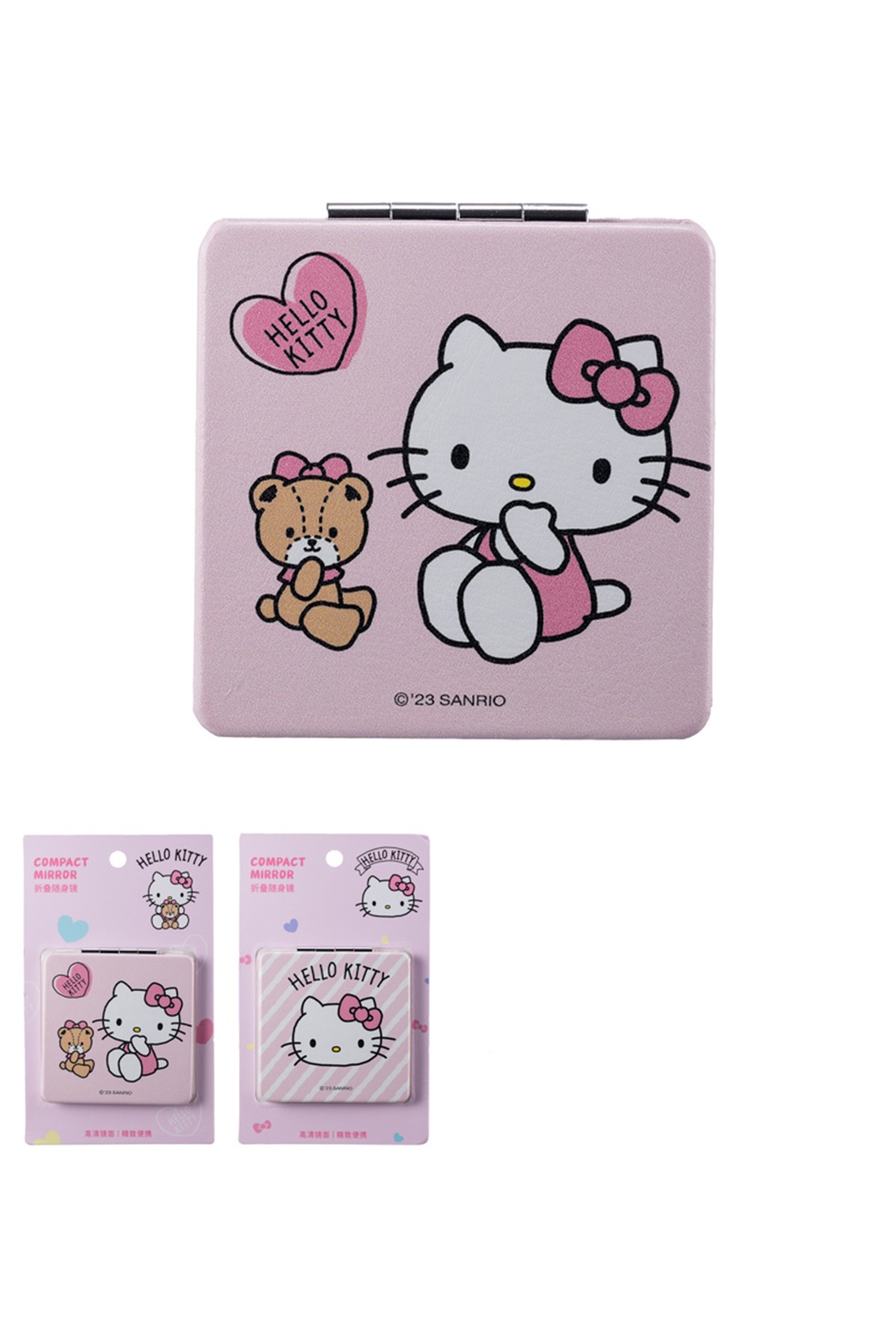 Hello Kitty Lisanslı Çift Taraflı Katlanabilir Ayna（Kare）