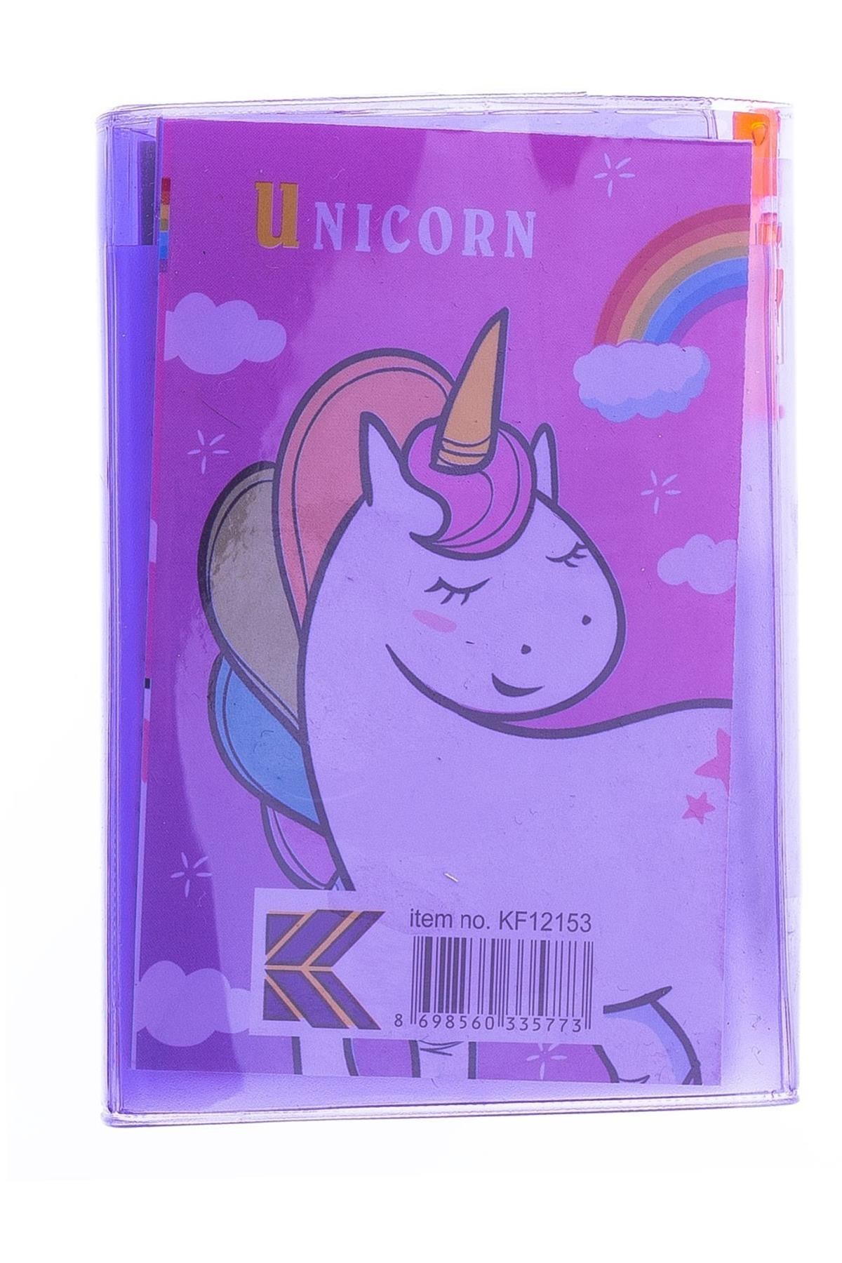 Unicorn Kapaklı Mini Kalemli Not Defteri