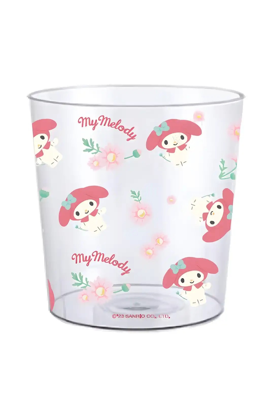 Sanrio Lisanslı Çiçek Desenli PET Şeffaf Çöp Kovası (L) - My Melody