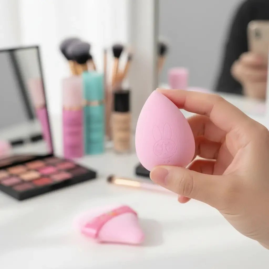 Powerpuff Girls Lisanslı Makyaj Süngeri ve Puf Seti - Blossom