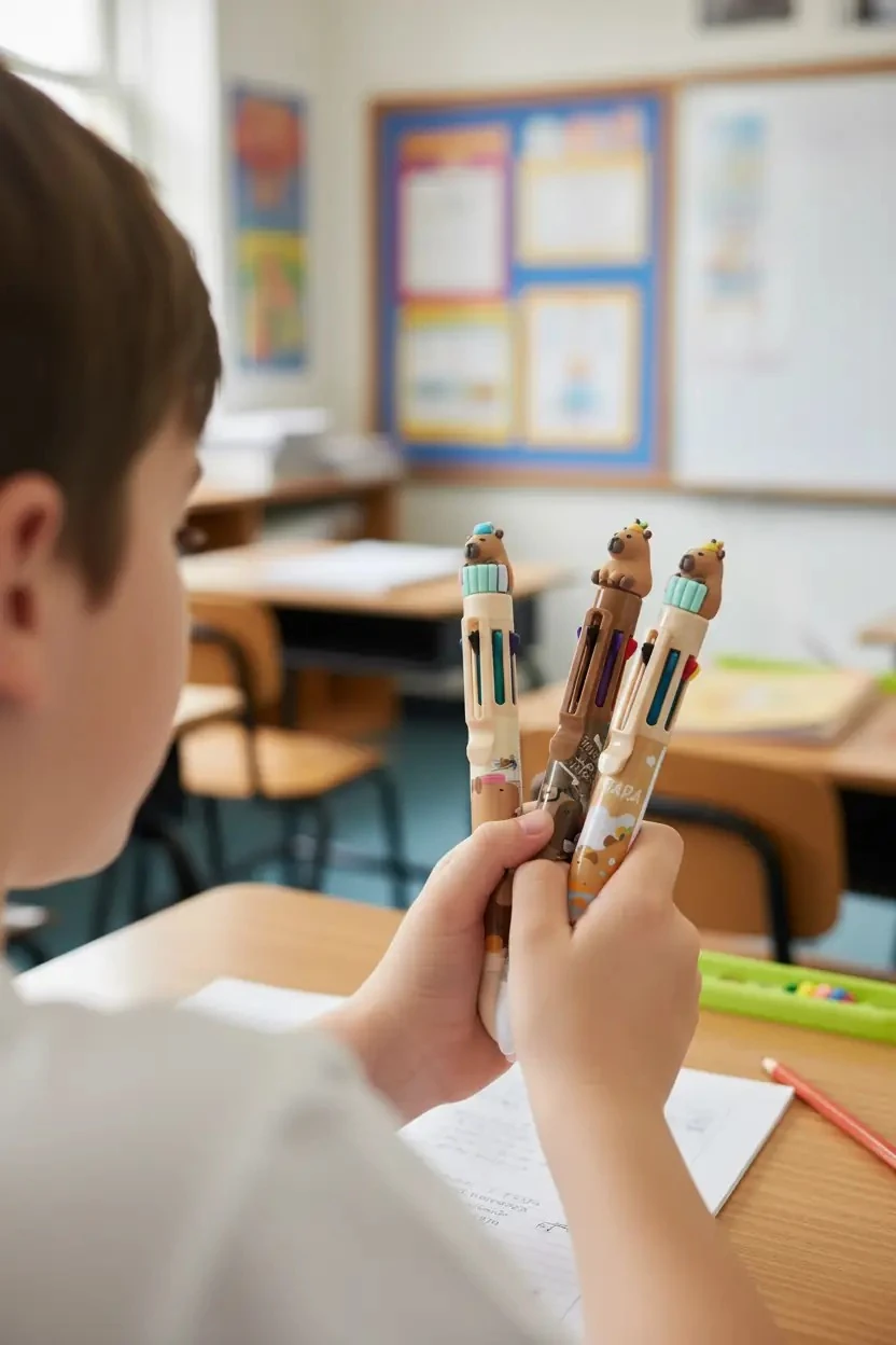 Pişirme Serisi Mimi Bara Figürlü 8 Renk Tükenmez Kalem