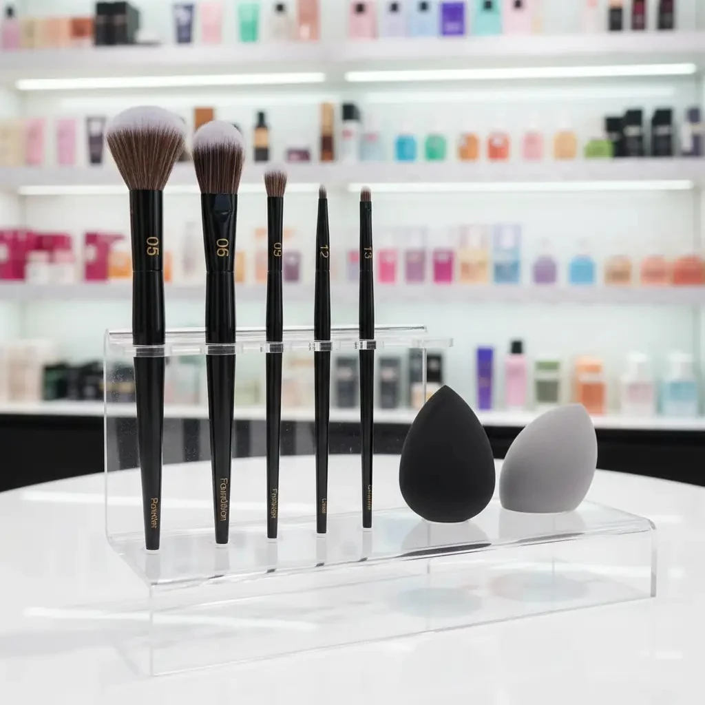 Miniso Lisanslı Black Gold Serisi Profesyonel Makyaj Fırçası ve Beauty Blender Seti (7 Parça)