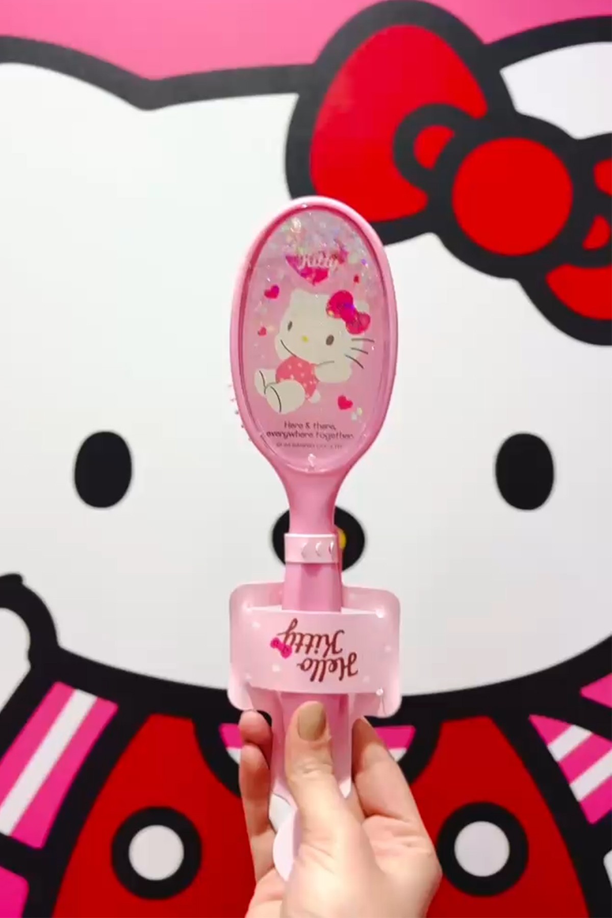 Sanrio Lisanslı Pembe Serisi Simli Dolgulu Masaj Fırçası - Hello Kitty