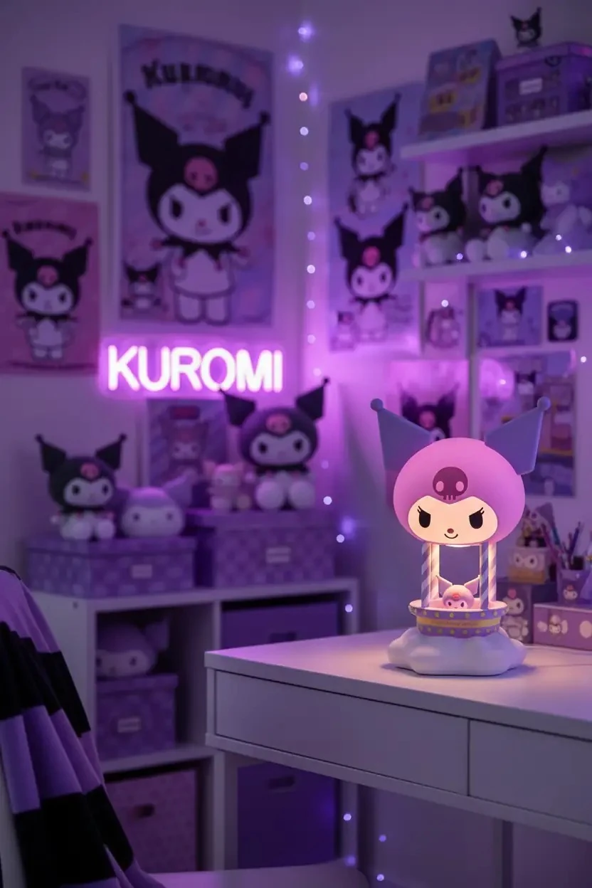 Sanrio Lisanslı Kuromi Balon Serisi Dekoratif Aydınlatma