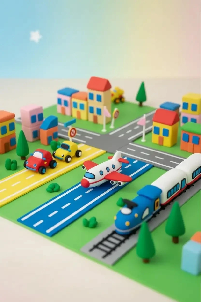 Miniso Lisanslı Araçlar Serisi Hafif Kil Seti 5 Renk 3 Çeşitli Model 16 CM
