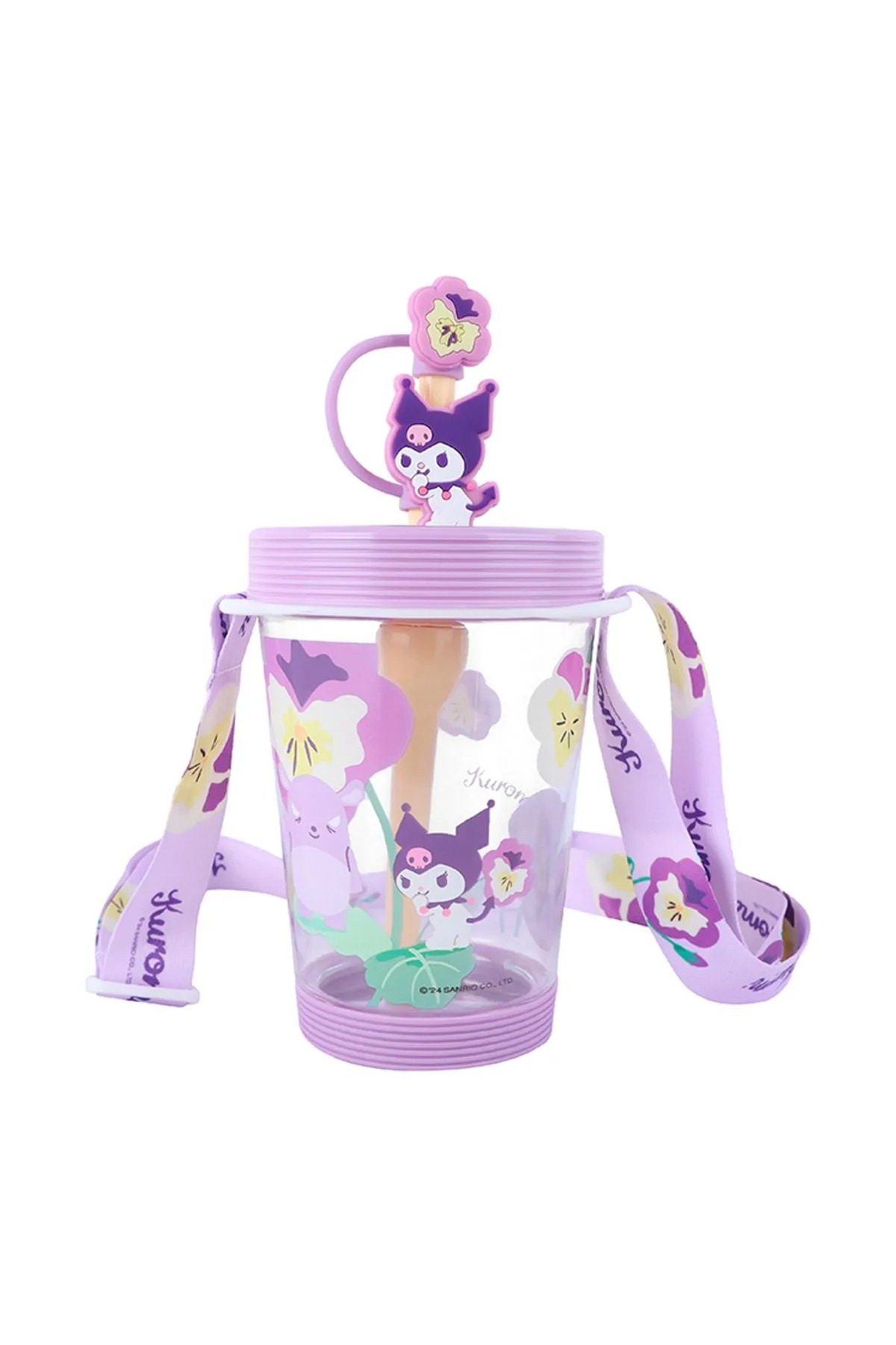 Sanrio Lisanslı Pipetli Plastik Bardak (535ml) - Kuromi