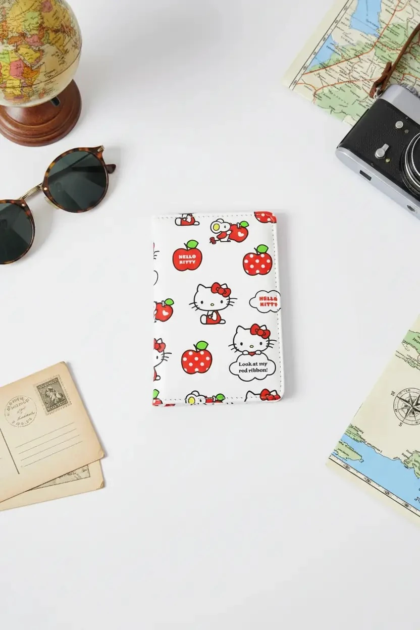 Sanrio Lisanslı Hello Kitty Elma Serisi Pasaport Kılıfı