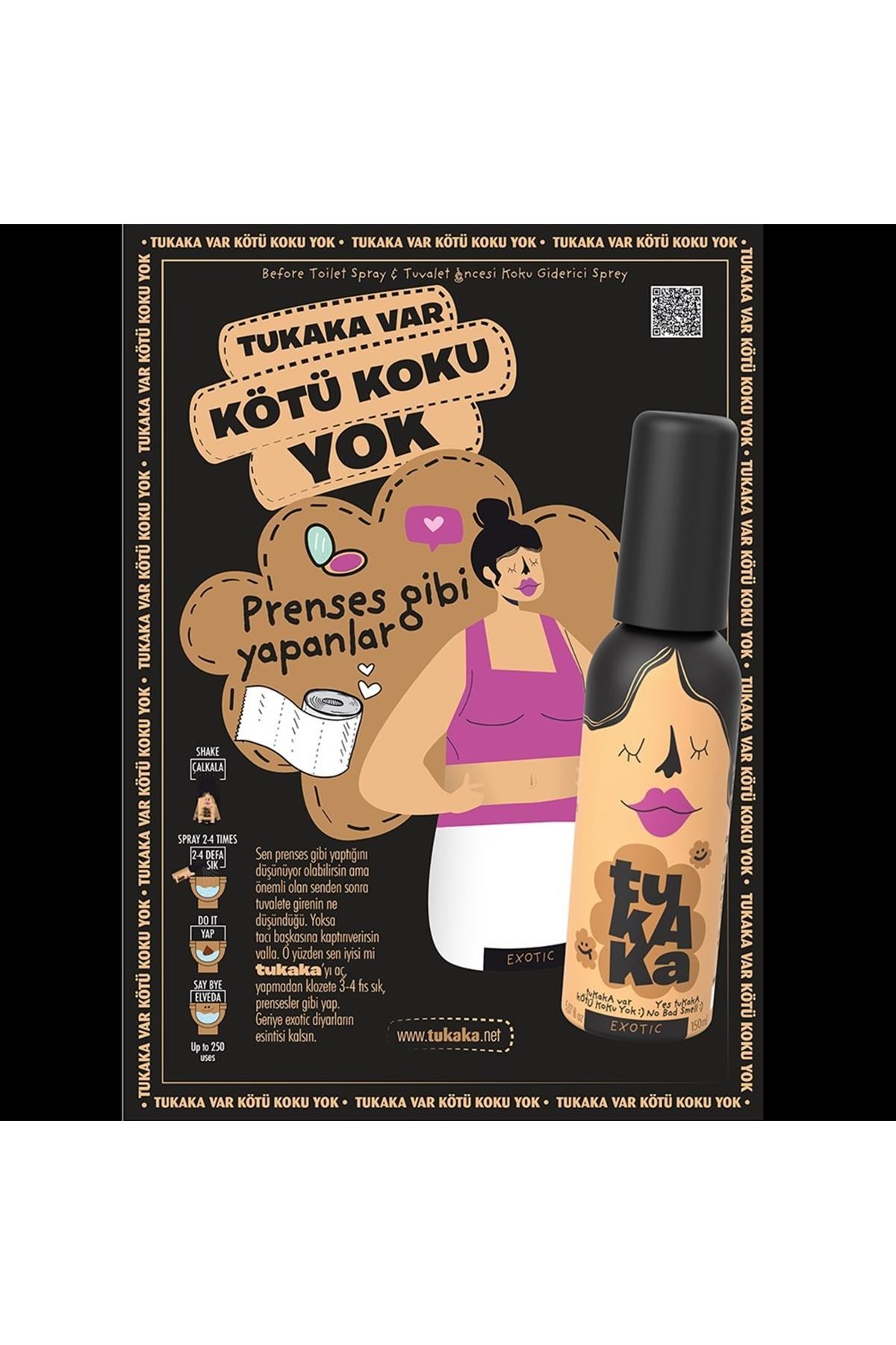 Tukaka Exotıc Koku Giderici Sprey Uzun Ömürlü Banyo Ve Tuvalet Kokusu 150 Ml