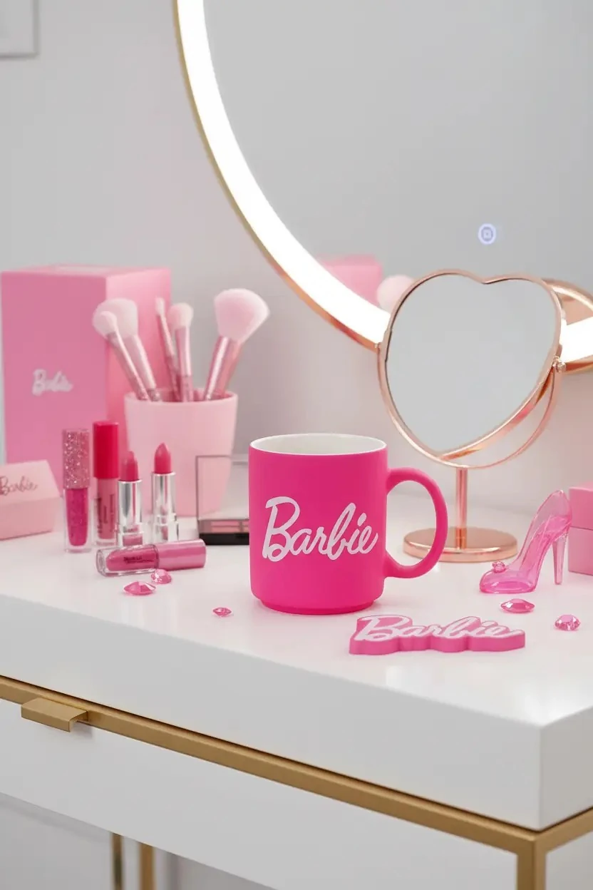 Barbie Lisanslı Pembe Seramik Kupa (390 ml)